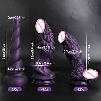 Realistic Silicone Animal Dildo With Suction Cup Huge Butt Anal Plug For Women Sexy Monster Female Dildos Masturbators Sex Toys 2