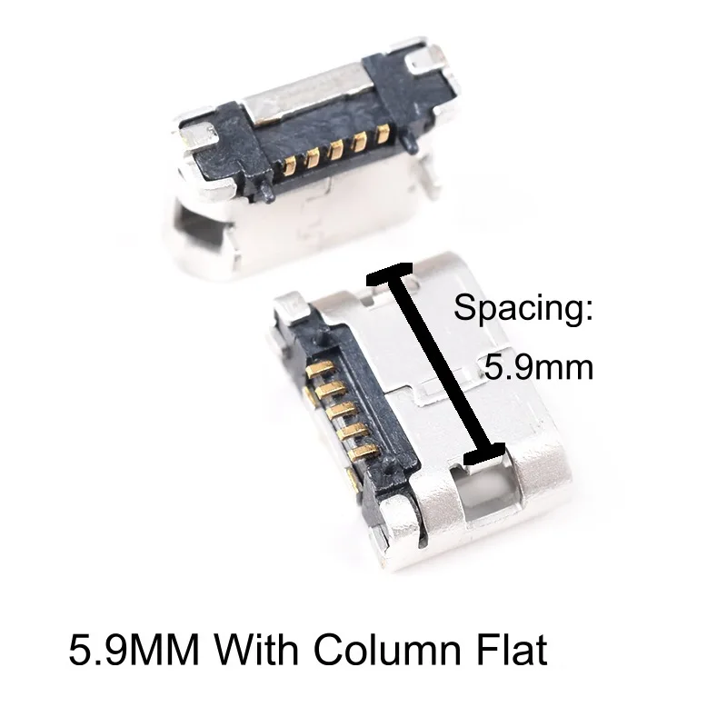 Micro 5pin Connector Socket Micor Usb Flat Female Full SMT Mini Micro USB Connector Jack Charging port Data transmission 8PCS micro usb connector