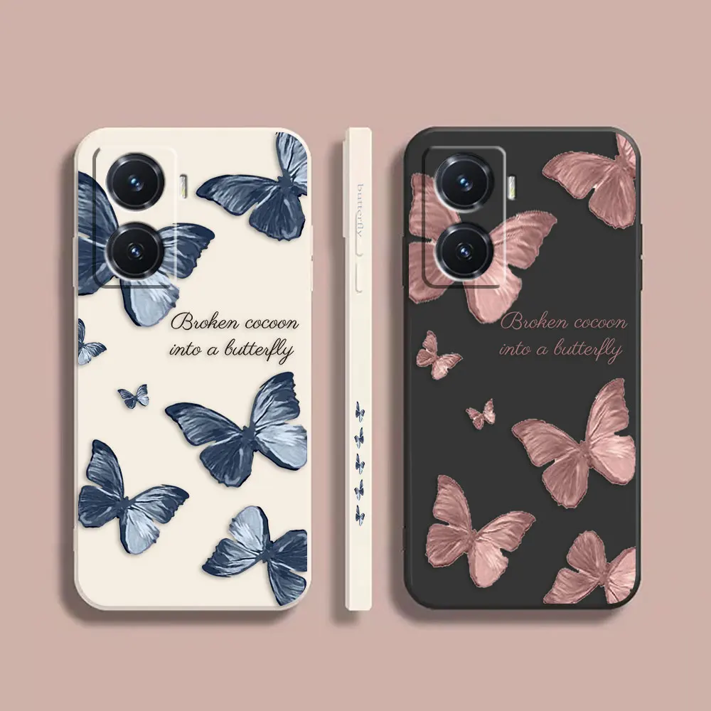 

Phone Case For VIVO Y55S Y31 Y33S Y55 Y35 Y51S Y52S Y53S Y66 Y73S 5G Y85 Y93 Case Cover Funda Cqoue Shell Capa Pretty Butterfly