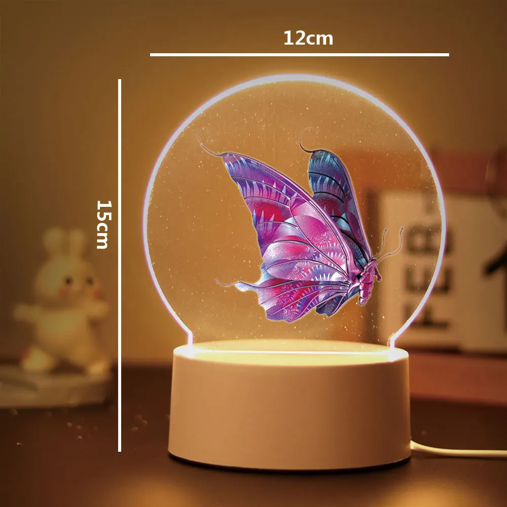 thumbnail image 1 of 1 lámpara 3D de mariposa caliente para decoración de dormitorio infantil, iluminación interior, regalos, 1 of 5