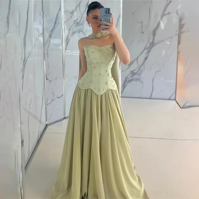 Customized Exquisite Sleeveless Beading Evening Dress Charming Sexy Ruffles Prom Dress Chiffon Party Gown вечернее платье 1