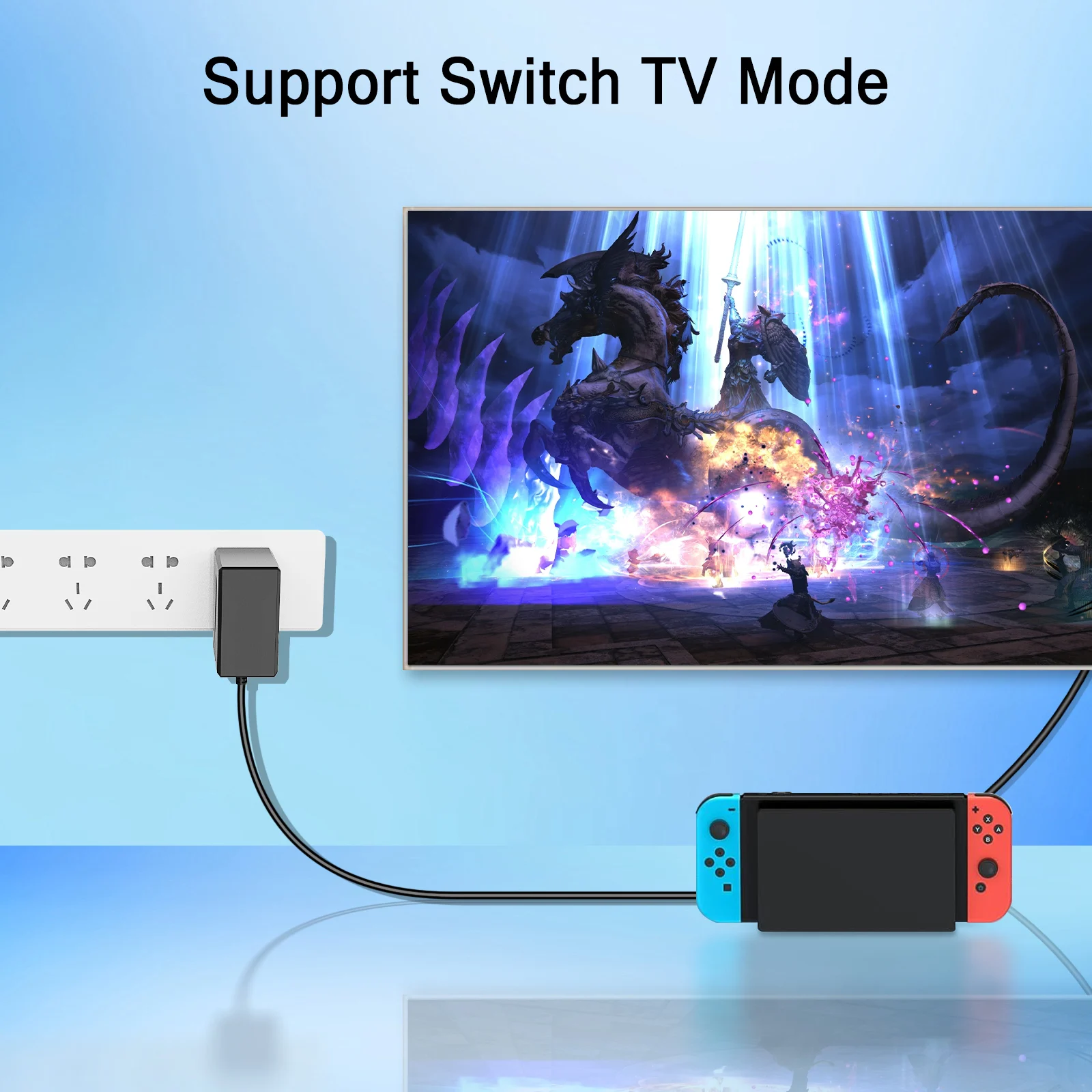 Nintendo Switch fast charger, compatible with Switch Lite/LOED/Switch dock fast charging, cable length 1.5m/C port/EU specificat