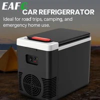 Портативный мини-холодильник 10 л для дома в автомобиле, 12 В/220 В, электрический охладитель с двойным питанием, теплее, холодильник с морозильной камерой для поездок в офисе