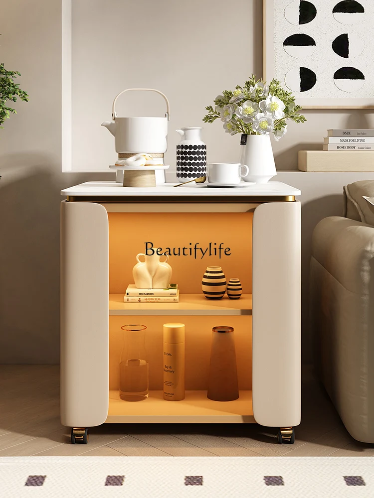 

Light Luxury Side Cabinet Living Room Square Table Side Table Gap Tea Cabinet Cream Wind Mobile Sofa Side Table