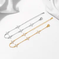 Bracelet à fleurs à quatre feuilles plaqué argent 925 pour femmes et filles, mignon et délicat, chaîne à maillons réglable, tendance, bijoux en or 18 carats 4