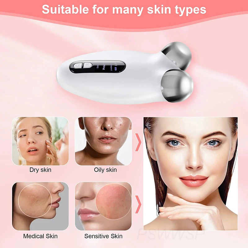 Face Lifting Massager EMS Microcurrent Roller Massage for Double Chin Reducer Tighten Anti Wrinkle Massage Beauty Devices