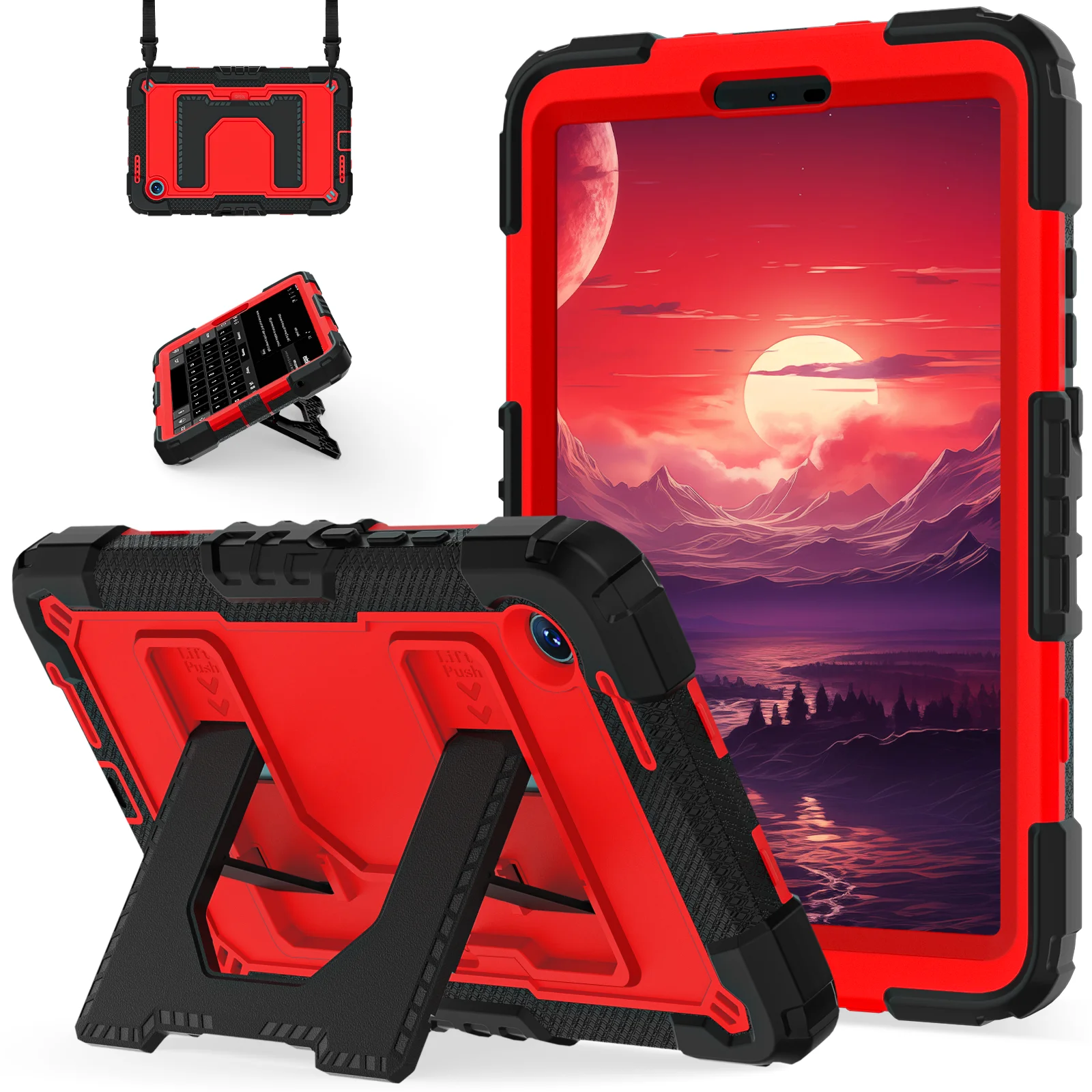 Heavy Duty 8.7-Inch Tablet Case with Stand & Shoulder Strap