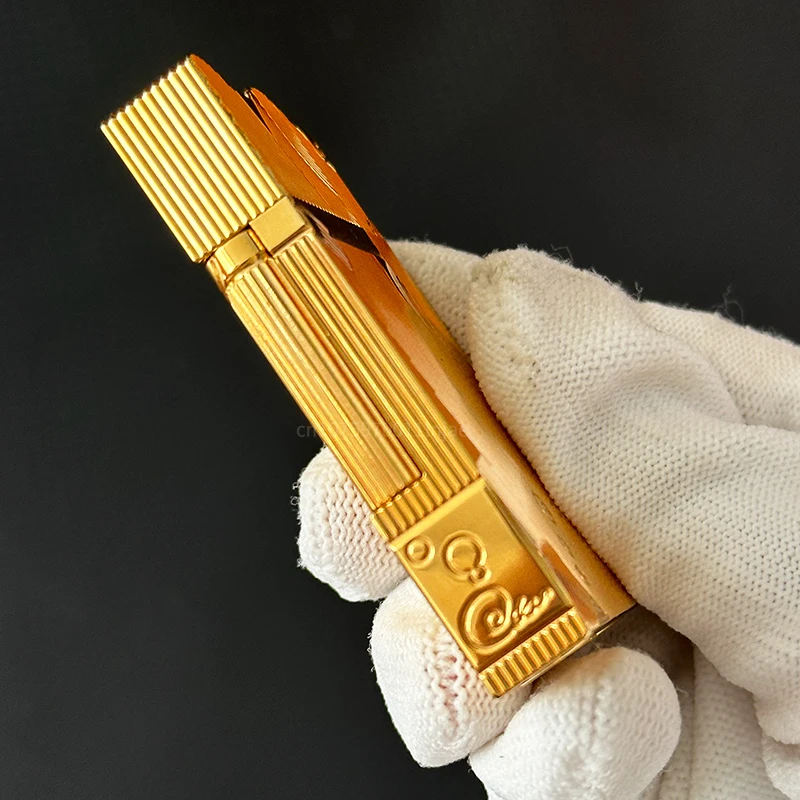 Description Picture 5 of itemCigarette Smoking Gas Lighters Cool Gold Sleep Mermaid Pattern Vintage Lighter Classic Sound Metal Lighters Fire Men Collection