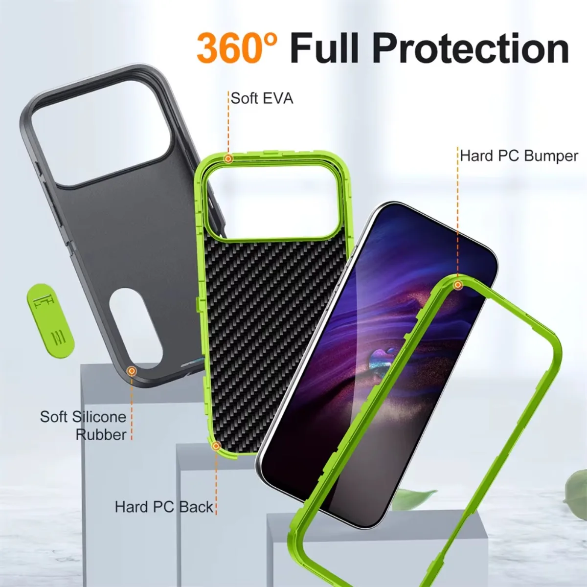 ShockProof Heavy Duty Stand Phone Case with Armor Protection and Kickstand Cover
