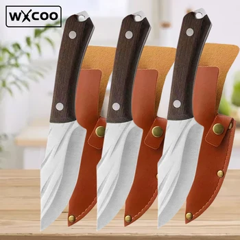 Couteau à désosser de cuisine en acier inoxydable forgé à la main, tranchage, pêche, boucher, viande, chef professionnel, opaque avec gaine 1