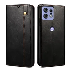 Magnetic Luxury Leather Wallet Case with Anti-Drop Protection & Card Slots for OPPO Find X6 Pro 5G (Black)