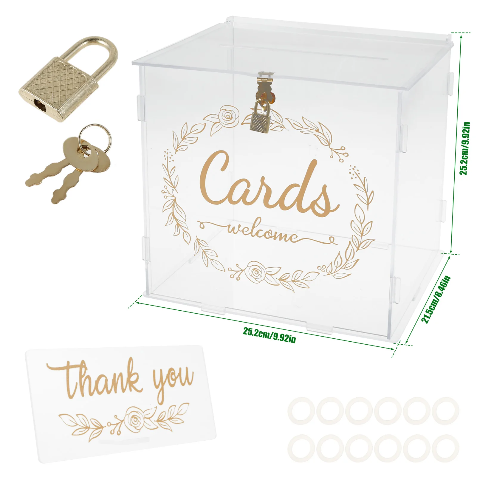 Source Acrylic Clear Card Box with Slot Personalized Wedding Card Box with  Lock and Key on m.