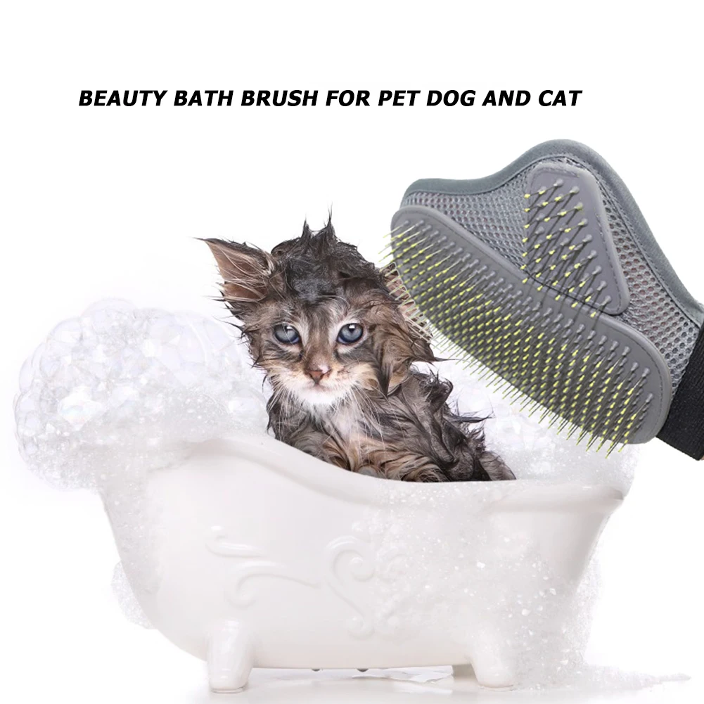 Dog Grooming Gloves Soft Bristles Deshedding