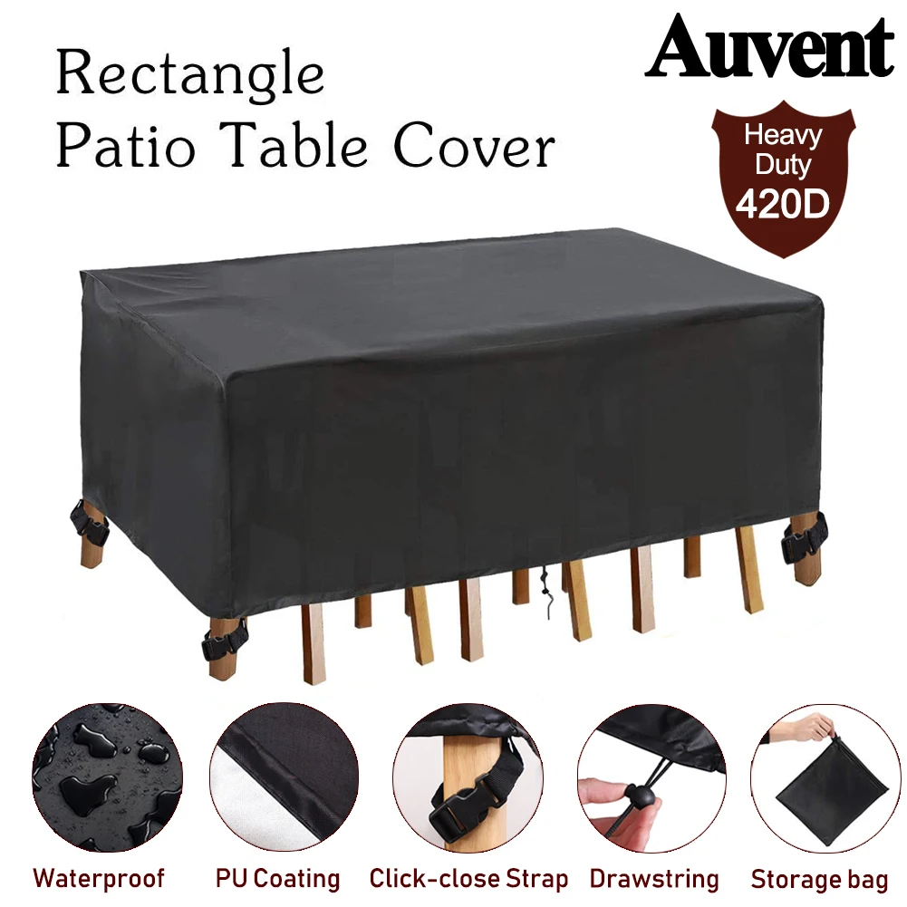 Patio Furniture Cover 420D Heavy Duty Waterproof Rectangle Garden Outdoor Cover For Sofa Table Chair
