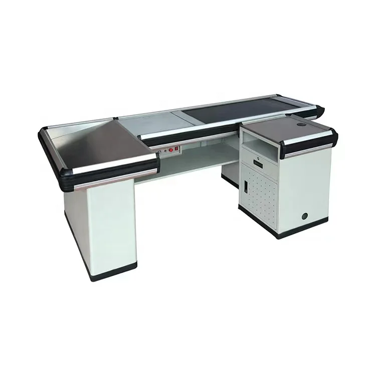 

Supermarket metal belt automatic conveyor belt cash register