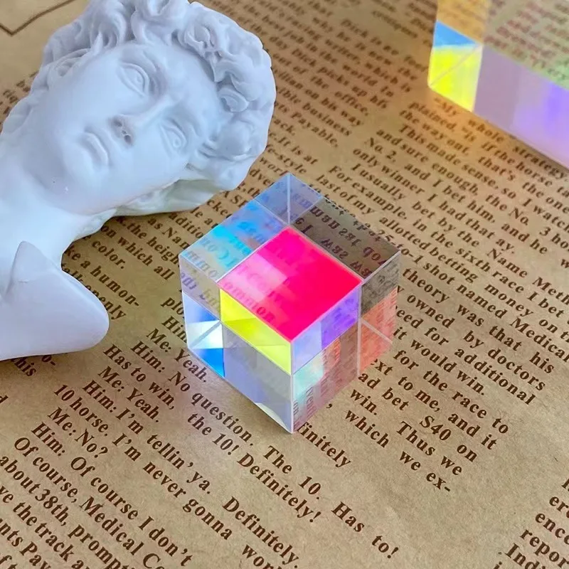 1pcs Science Magic Prism Cube 20 30 mm Hexahedral Crystal Magic Cmy Cube 3D Color Prism For Photography