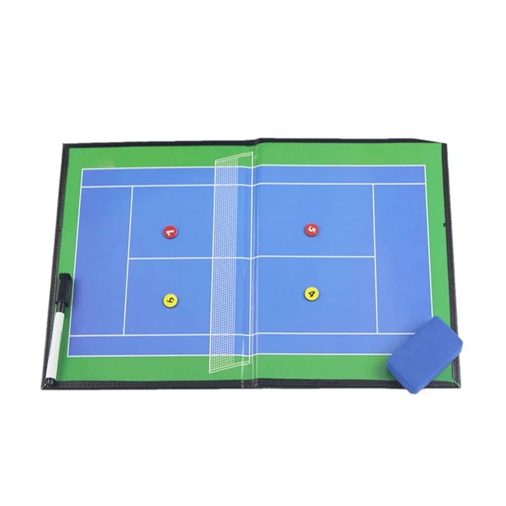 

Coaching Competition Erasable Tennis Leather Faux Pen Teachers Training Coach Board Portable With Magnetic Accessories Folding