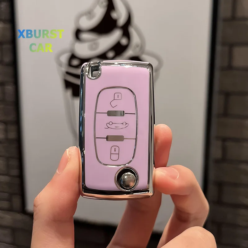 Guscio Chiave Telecomando Auto Per Peugeot 107 207 307 308 407 408 807 3008 5008 Expert Partner E Citroen C2 C3 C4 C5 C6 C8 Berlingo Jumpy (CE0523 Con - Foto 2