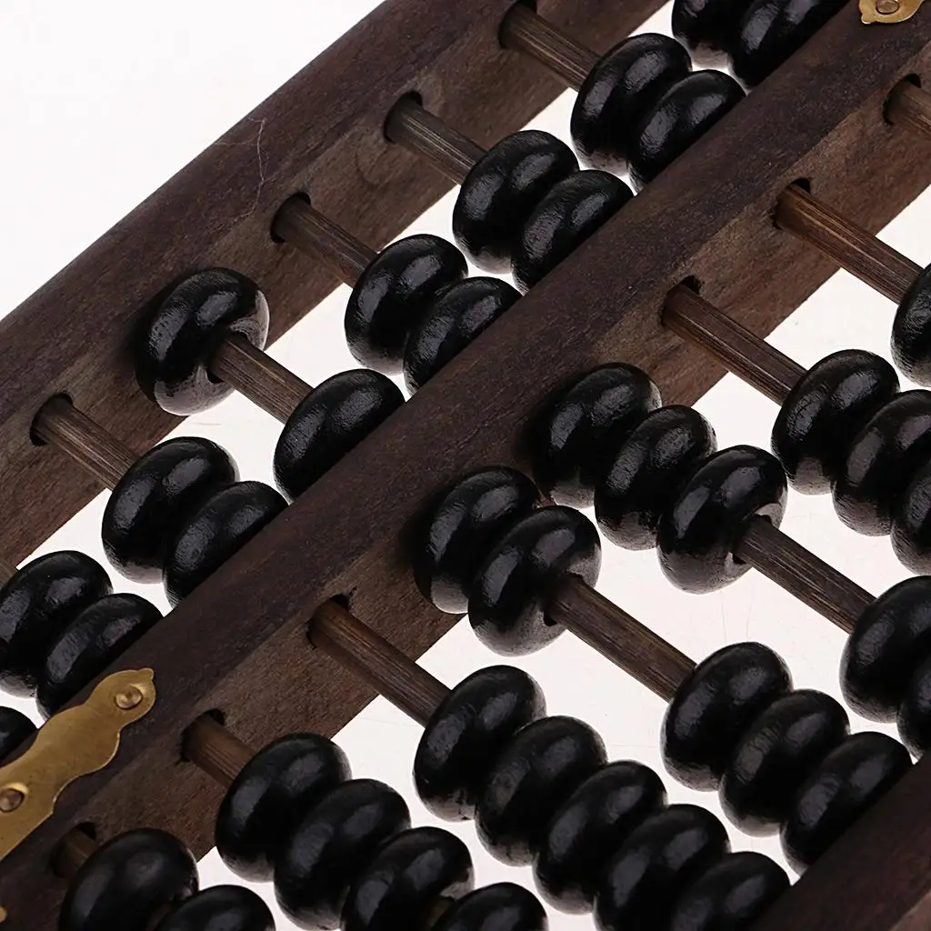 Chinese Abacus with 7 Columns Counting Frame Arithmetic Aid Math