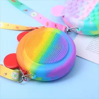 Cute cartoon colorful stress relief shoulder crossbody bag for boys and girls holiday gift kids stress relief pop fingertip toy 5