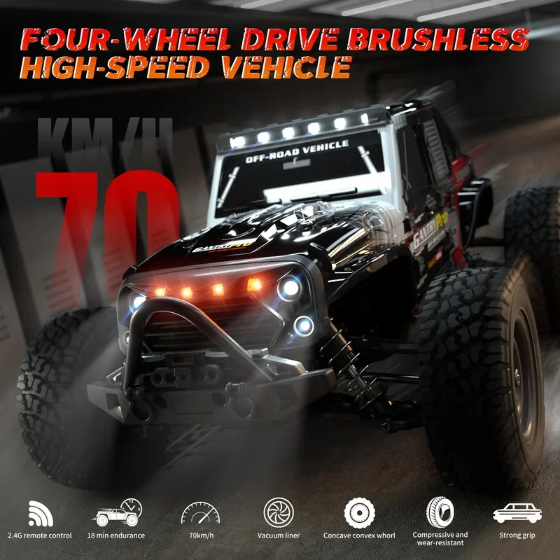 

Rc Cars 16103Pro 70km/h with LED 1/16 Brushless Moter 4WD Off Road 4x4 High Speed Drift Monster Truck Model Kids Toys Gifts