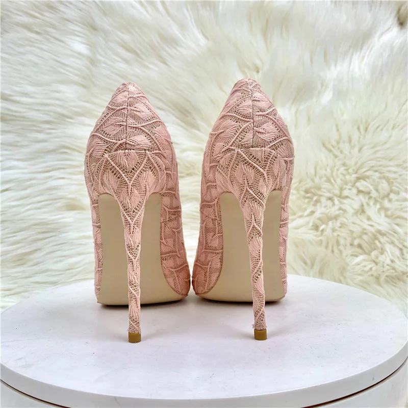 Light Pink Knitted high heels female print sexy stiletto high heel pink  ladies party pointed toe pumps shoes color custom accept