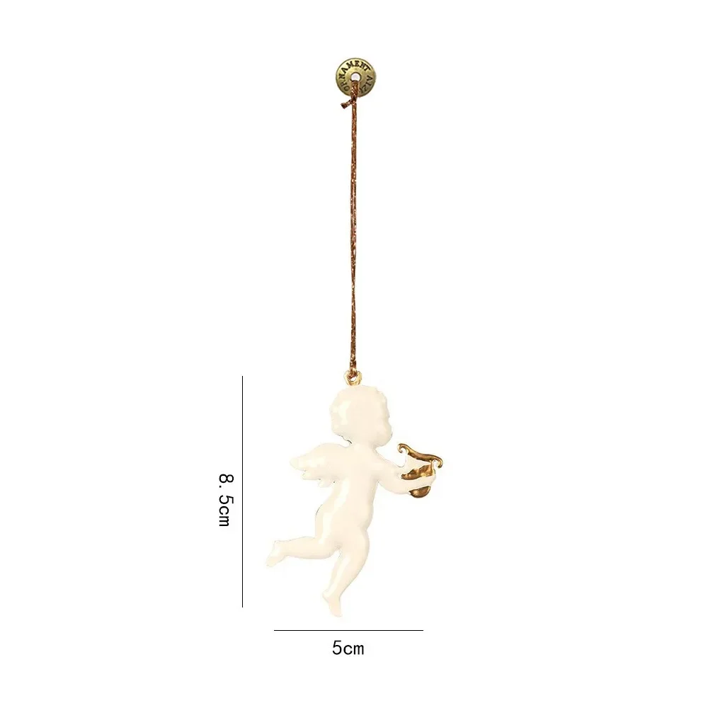 Nordic Christmas Iron Art Cartoon Soldier and Angel Hanging Pendants Ornament