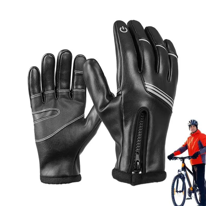 

Motorcycle Gloves Touchscreen Waterproof Gloves For Bike Warm Gloves Bike Cozy Gloves Wind Proof Bike Gloves Padded Warmth Muffs