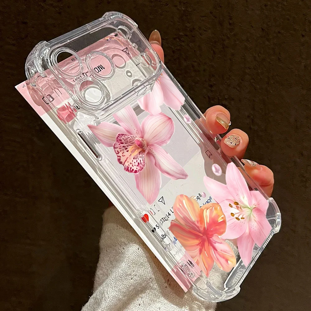 Violet Floral Transparent Phone Case