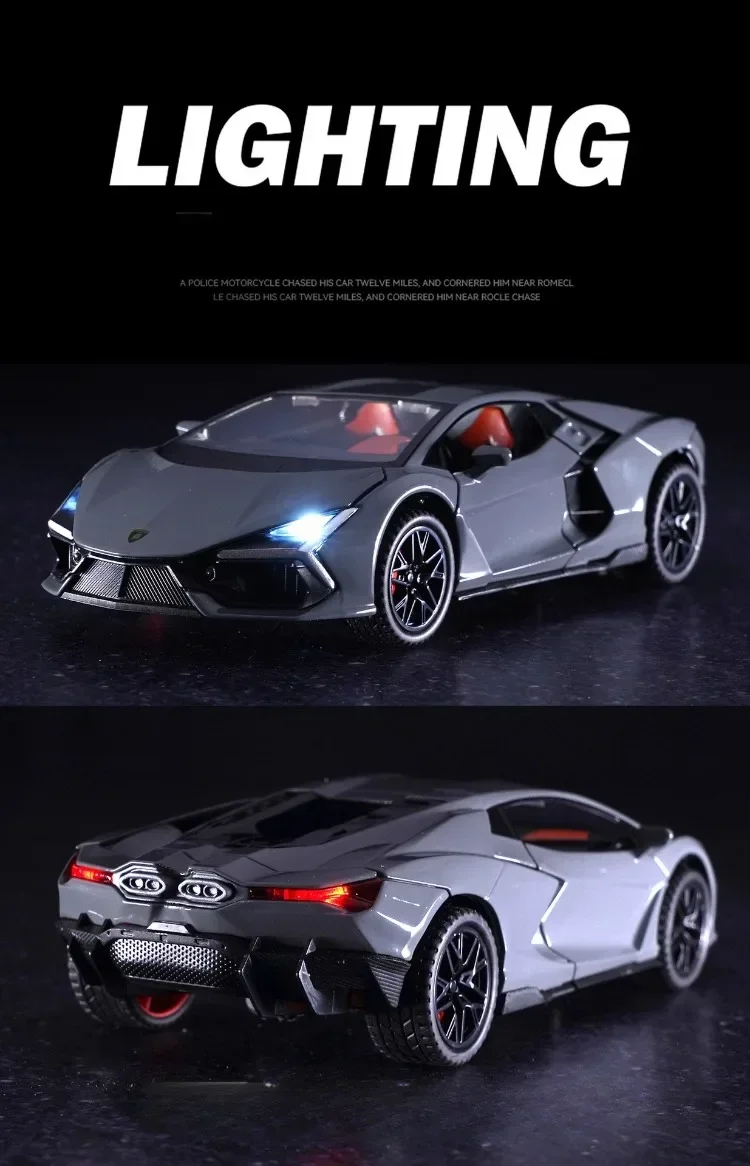Lamborghini Revuelto Supercar Model Diecast Simulation 1/32 Metal