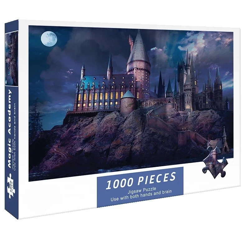 Adult 1000pcs Puzzle Magic Academy Cartoon Series Christmas Gift High Difficulty Decompression Educational Toys Birthday Present 2