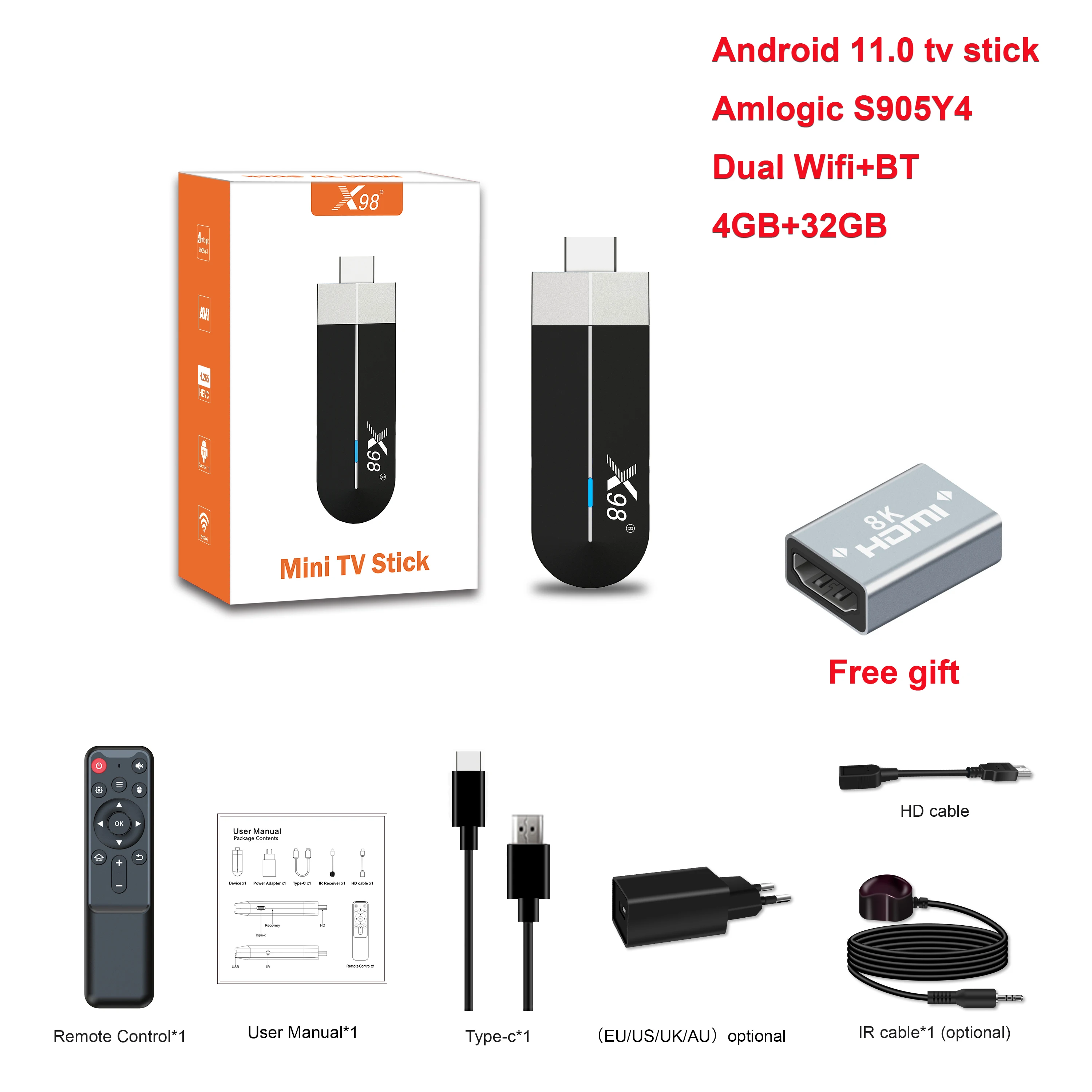 TV Stick versión Global, 4K, Android 11,0, 4GB de RAM, 32GB de ROM, Netflix, 5G, Wifi, Mini Fire