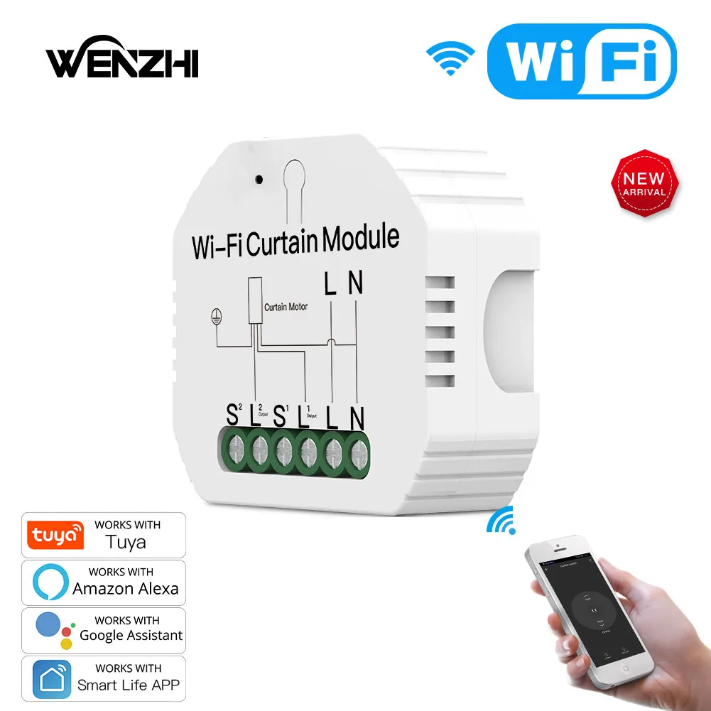 Modulo Interruttore Mini Tenda Wifi Per Tapparelle Motore Otturatore Smart Life Tuya App Telecomando Alexa Google Domotica