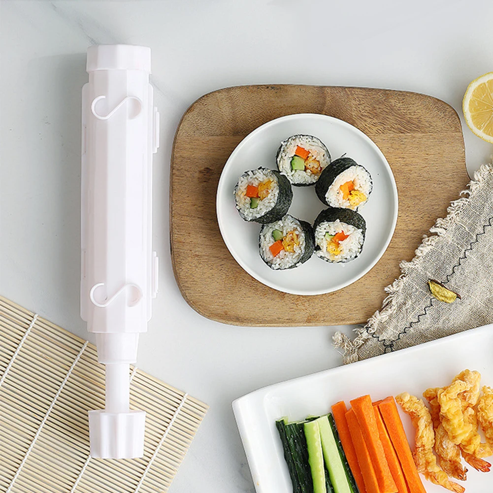 Sushi Roll Making Kit - Homemade Sushi Rolls Made Easy by Sushi Roller Kit,  Best Sushi Maker Machine Set, Plastic Sushi Bazooka