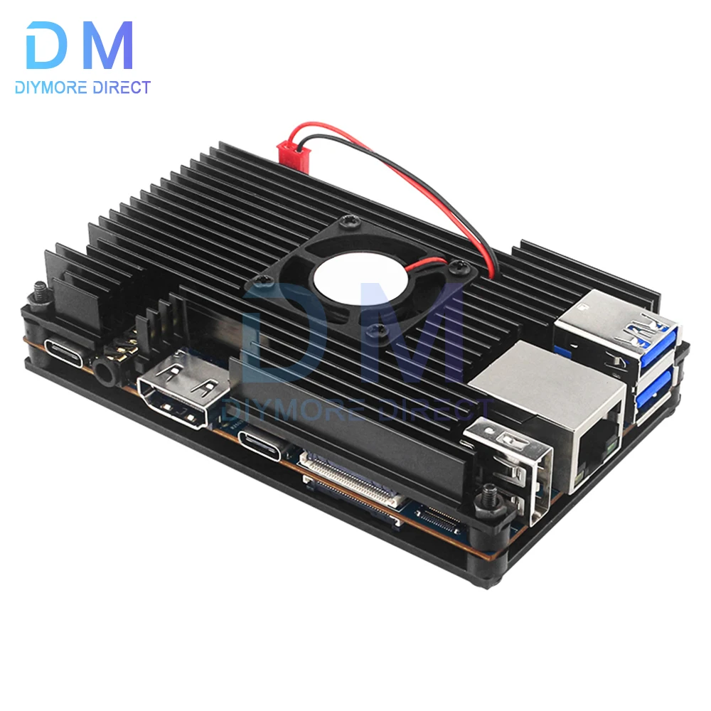 For Orange Pi 5 Aluminum Case with Fan Active Passive Cooling Radiator ...