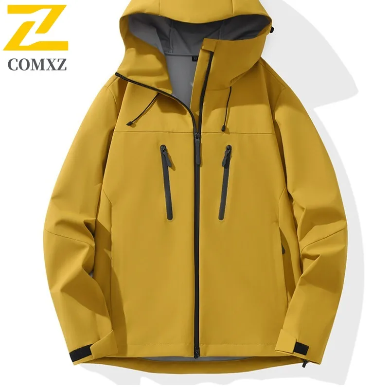 Men's Outdoor Windbreaker Jacket Spring Autumn Waterproof Windproof Hooded Casual Sporty Couple Hiking Camping Lightweight Coat