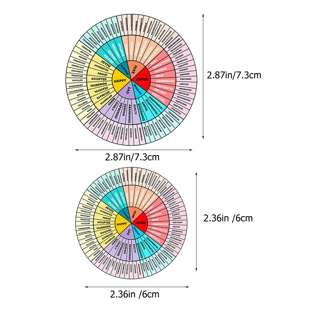 

6 Pcs Emotion Wheel Sticker Notebook Stickers Car Feeling for Laptop Applique Office