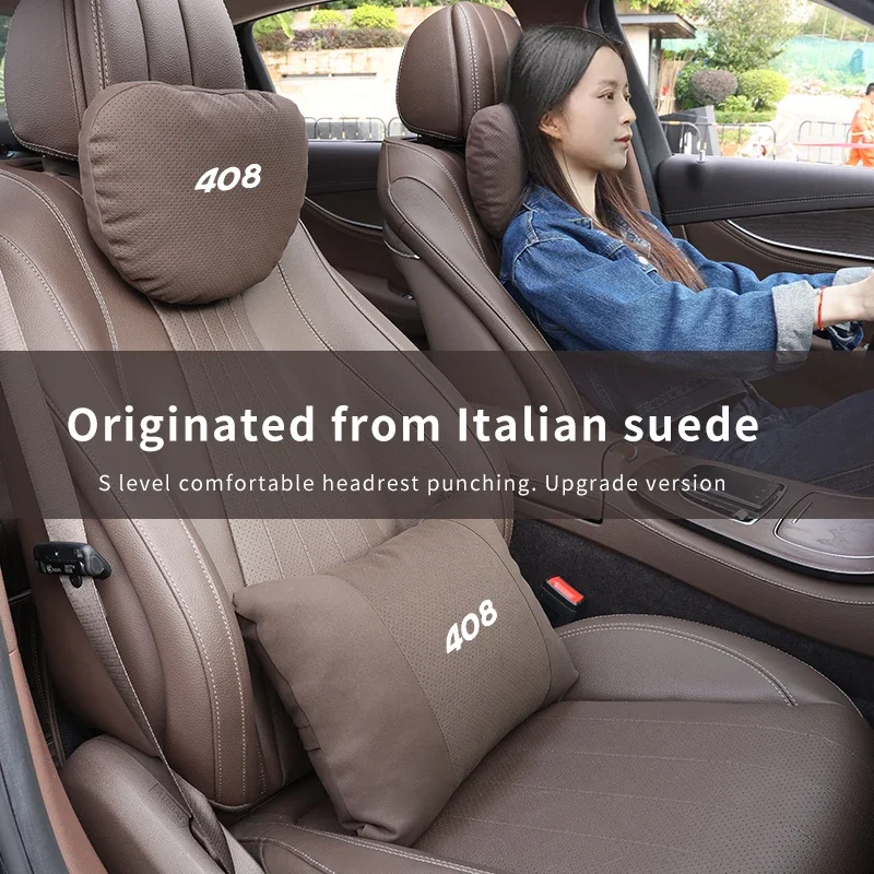 

Car Interior 5-Color Selectable Headrest For Peugeot 408 Auto Headrest Neck Support Lumbar Cushion Soft Neck Pillow Accessories