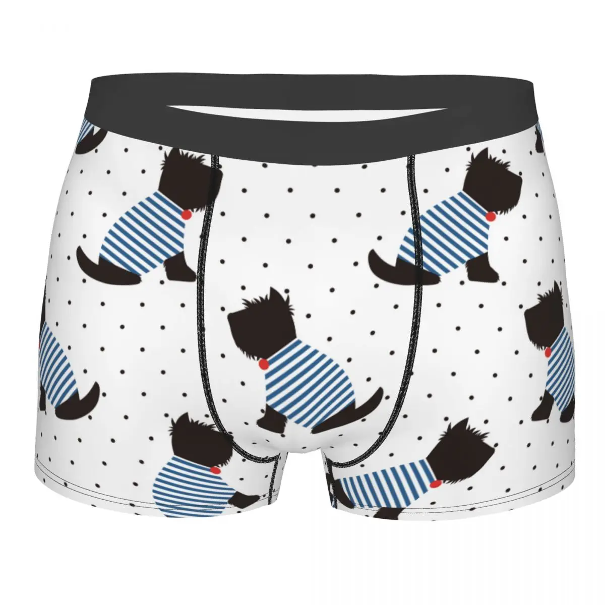 

Men Scottish Terrier Underwear Gift for Animal Dog Lover Funny Boxer Briefs Shorts Panties Homme Mid Waist Underpants Plus Size