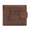 Men RFID Short Wallet Wolf Eagle Slim Cowhide Leather Credit Card Mens Wallets Busienss Money Purses Id Holder Man Purse Coins 3