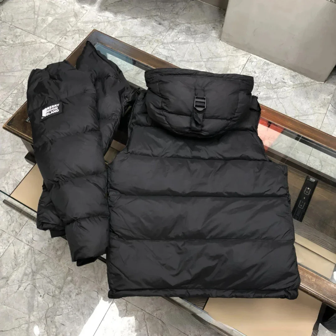 Down Jacket Winter Detachable Sleeves Hooded Down Coats Cold Resistant and Warm Men Women's 95% White Duck Jacket
