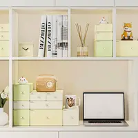 Colorful Desktop Stackable Organizer Drawer Office Accessories Storage Box Makeup Plastic Storage Container Bathroom Storage 2
