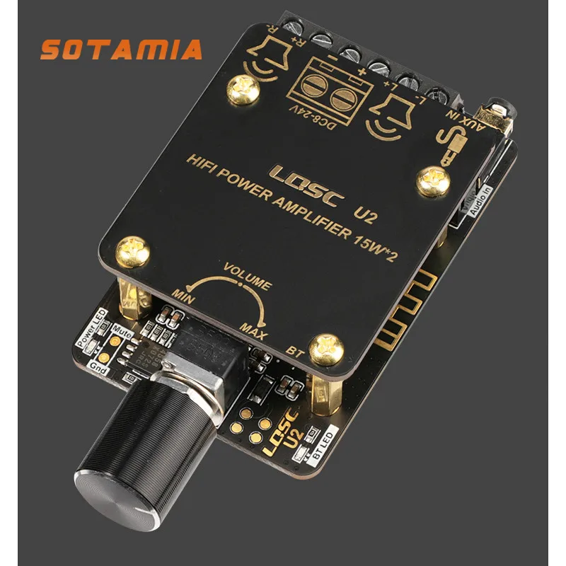 

SOTAMIA Mini Bluetooth 5.0 Плата усилителя мощности PAM8620 аудио динамик усилитель 15Wx2 двухканальный стерео усилитель звука