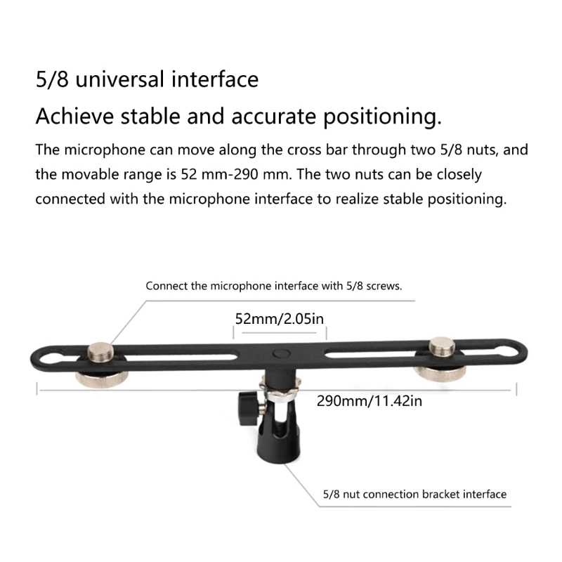 Stereo Microphone Rods for 2 Microphones Studio Recording Mic Stand Microphones Double Mount Extension Brackets microphone stand microphone mount clamp microphone shock mount microphone clip holder