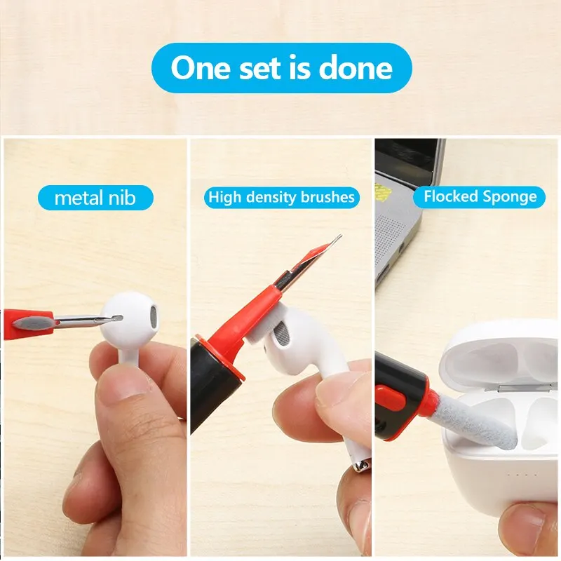 4 In 1 Keyboard Bluetooth Earphones Cleaning Tool Cleaning Pen Retractable Earbuds Clean Set For Airpods Pro 3 2 1 Cleaning Kits