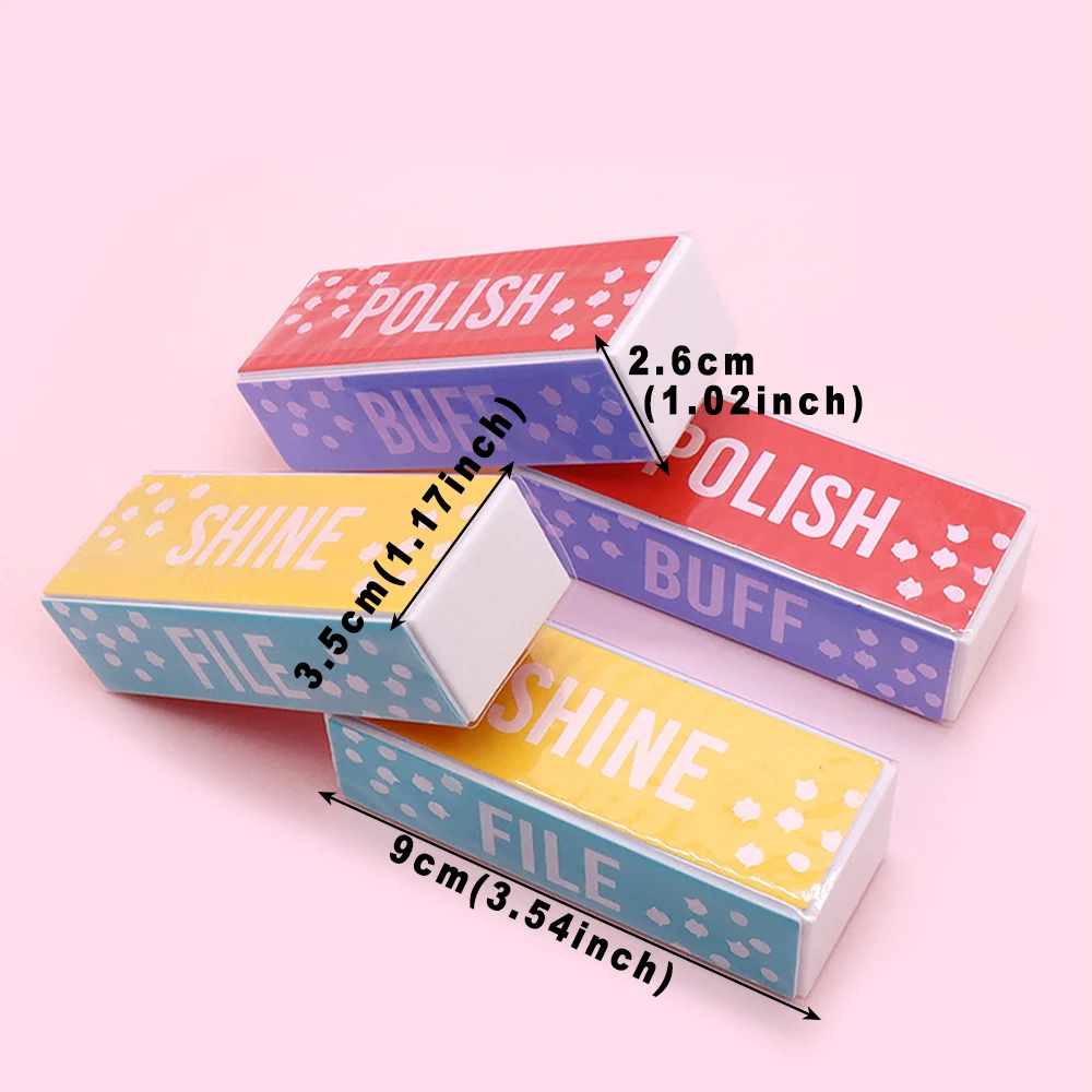 3/10/20개입 9cm 전문 네일 버퍼 블록 스펀지 4가지 방식 네일아트 광택 마무리 매니큐어 페디큐어 도구 샌딩 파일
