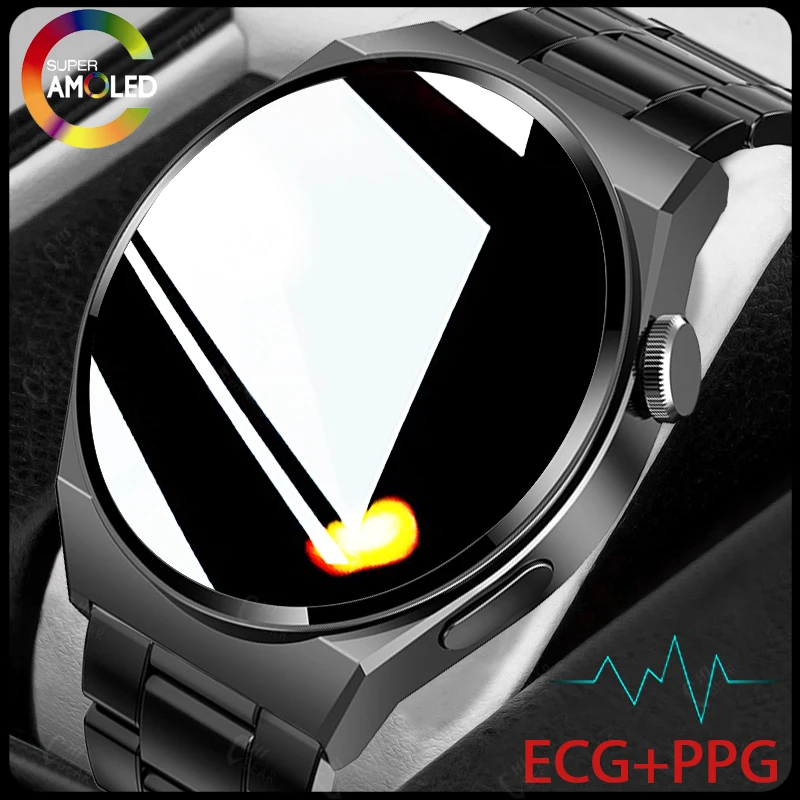 

2024 New ECG+PPG Smart Watch Men For Android IOS WATCH 3 AMOLED 390*390 HD Screen IP68 Waterproof Bluetooth Call SmartWatch