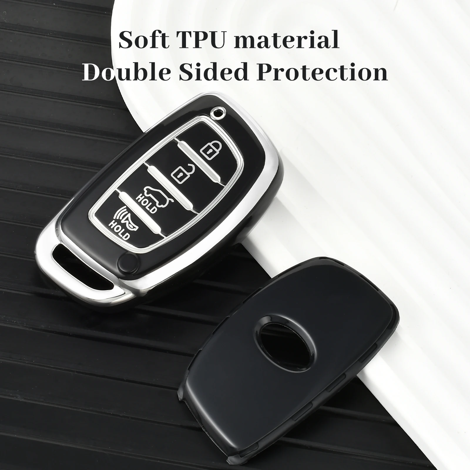 Enhanced Smart Key Fob Case Cover with 4 Buttons