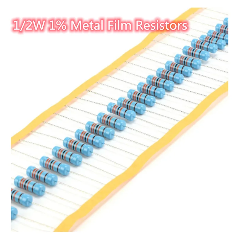 30-Piece 2W Metal Film Resistor Kit - Assortment Pack From 1 Ohm To 1M Ohm, 1% Tolerance, Through Hole