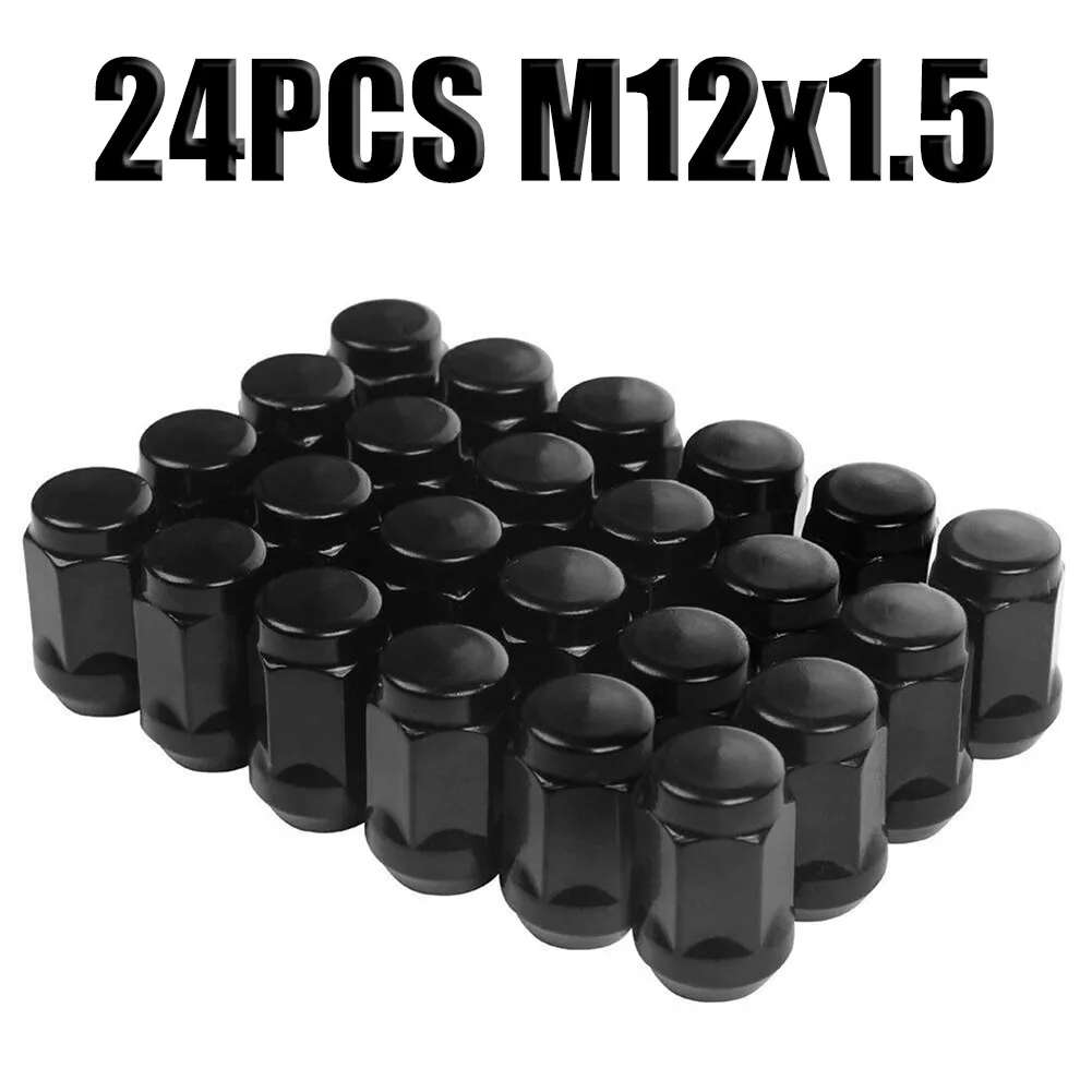 

24 шт. M12x1.5 Авто черные колесные гайки, гайка, гнездо для Land Cruiser Prado для Ford Mustang, автозапчасти для колес